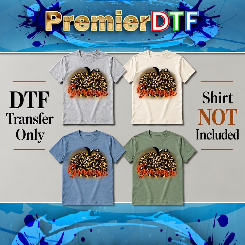 Grammie Leopard Pumpkin DTF Transfer, Orange Script Fall Design - Etsy