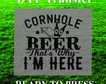 Cornhole and Beer cornhole Design DTF. Ready to press, Heat Transfer, Gift for him, Cornhole Shirt, DTF Transfer. Corn Hole