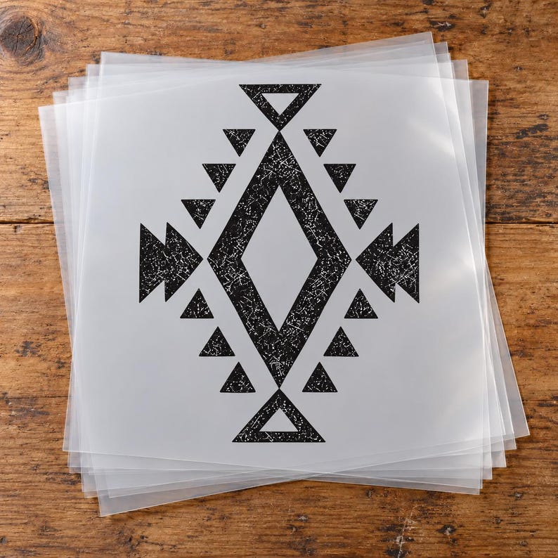 Distressed Geometric Diamond DTF Transfer, Black Triangle Pattern - Etsy