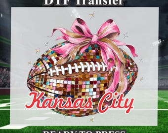 Kansas City Football Transfer Design DTF. Ready to press, Heat Transfer, football season, football Shirt, Football DTF Transfer.
