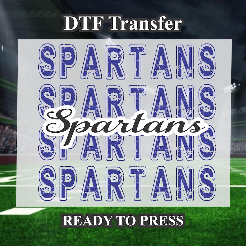 Spatans Cursive Spartans Transfer Design DTF. Ready to Press, Heat Transfer, Football ...