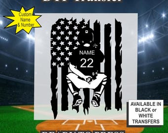 Custom Baseball Catcher Transfer Design DTF. Ready to press, Heat Transfer, baseball season, baseball Shirt, Baseball DTF Transfer.