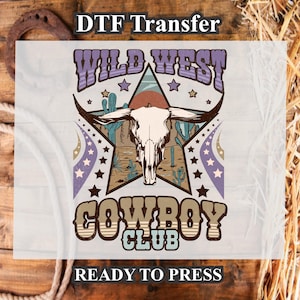Cowboy Western Design DTF. Ready to press, Heat Transfer, Western Shirt, Western DTF Transfer. Western shirt, Western design