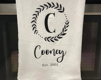 Custom Tea Towel | Personalized Tea Towel | Last Name Tea Towel | Dish Towel | Wedding Gift | Kitchen Towel