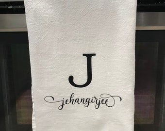 Custom Tea Towel | Personalized Tea Towel | Last Name Tea Towel | Dish Towel | Wedding Gift | Kitchen Towel