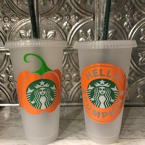 Personalized Starbucks Cup |Pumpkin Starbucks Cup | Reusable Cold Cup | Cold Cup Starbucks Cup | Starbucks Venti Cup | Go Green