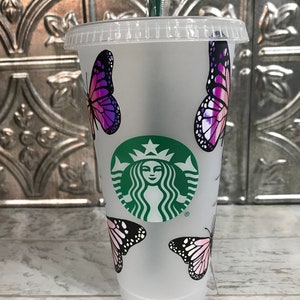 Butterfly Starbucks cup | Reusable Cold Starbucks cup | Personalized Starbucks cup | Starbucks Venti cup | Go green