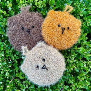 Bear Dish Scrubber | Handmade Double Layered Kitchen Scrub | Reusable Crochet Scrubbie | Cleaning Sponge Alternative | Cute Gifts