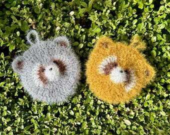 Estropajo de mapache / Estropajo de cocina de doble capa hecho a mano / Estropajo de ganchillo reutilizable / Bonito regalo