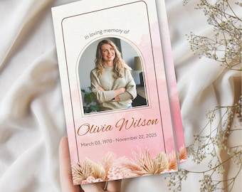 Obituary Template | Minimal Funeral Program | Memorial Program | Funeral Program | Memorial Service | Funeral Template | Foldable Program