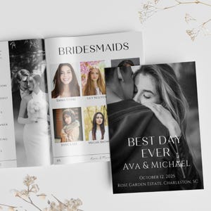 Wedding Magazine | Wedding Day Magazine | Wedding Program Template | Infographic Magazine Design | Wedding Crossword Template | Photo Album