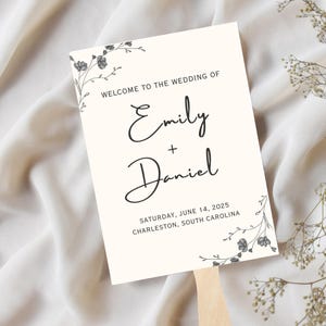 Fan de programme de mariage | Modèle de programme de mariage | Modèle de fan du programme | Éventail de mariage | Éventail de mariage modifiable | Éventail de mariage DIY | Ventilateur minimal