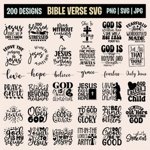 Bijbelvers SVG-bundel, christelijke SVG-bundel, christelijke SVG, religieuze SVG, geloof SVG, God SVG, Jezus SVG, bijbel gesneden bestanden, Cricut, png, SVG