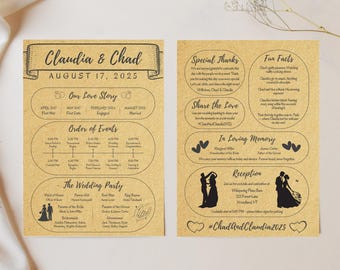 Rustic Wedding Program | Ceremony Wedding Program | Wedding Program | Minimalist Wedding Program | Wedding Program Sign | Foldable Program