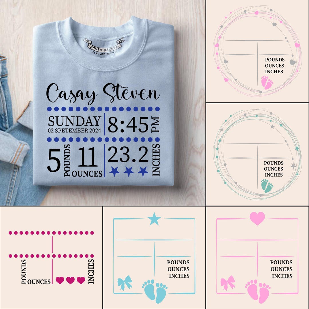 Birth Announcement Svg | Birth Stats Svg | Baby Keepsake | Birth Stats ...
