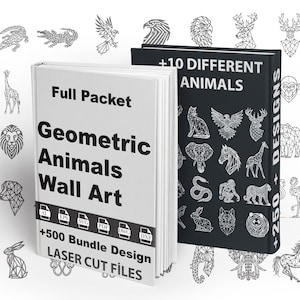 Geometric Animal Set, Bundle Laser Cut, Room Wall Art, Animal Svg Files,Modern Wall Art, Abstract