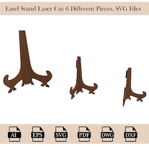 Easel Stand Laser Cut , 6 Different Pieces, 3 Different Size, Photo Display, Wedding Sign Display,Svg,,Eps,Dxf, Dwg