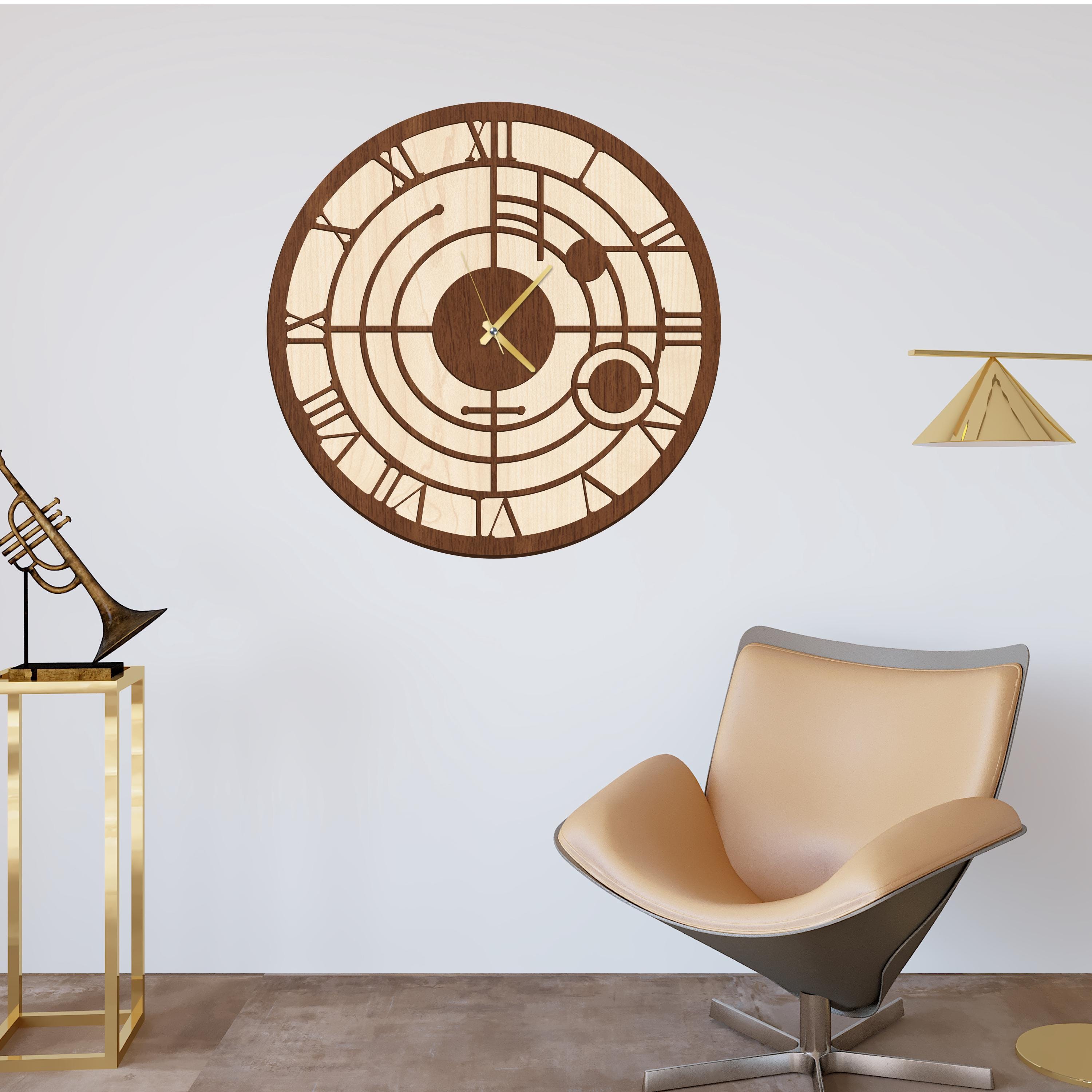 Clock Laser Cut Files,clock Wall Art, Modern Clock,clock Wood Layer ...
