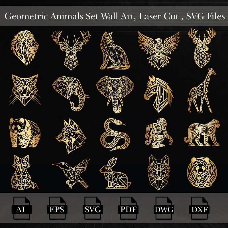 Geometric Animals Svg - Etsy