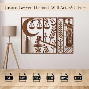 Framed Justice Themed Wall Art,Lawyer Wall Art,Lawyer Laser Cut,Justice , Room Wall Art, Modern Wall Art, Abstract
