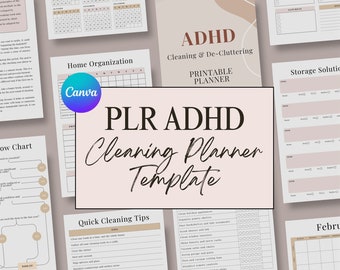 ADHD Digital Planner, ADHD Cleaning, PLR Planner, plr Templates, Cleaning Schedule, Cleaning Checklist, Resell Rights Products