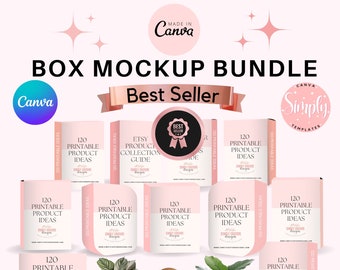 Canva 3d Product Box Mockup, Canva Mockup, Box Mockup, Software Box, Product Box, Etsy Shop Mockup, Bundle Box Mockup, 3D Box Mockup Bundle