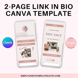 Link In Bio Template Canva, Bio Link Template, Bio Link Website, Link in Bio Canva, Digital Product Template