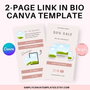 Canva Website Template, Link in Bio Template, Canva Landing Page, Linktree Template, Linktree Alternative, Link in Bio