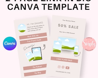 Canva Website Template, Link in Bio Template, Canva Landing Page, Linktree Template, Linktree Alternative, Link in Bio