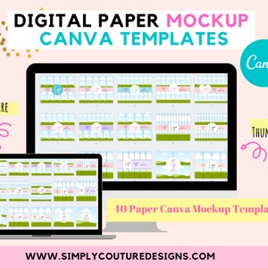 Digital Paper Mockup Bundle Canva Templates, Etsy Template, Background Mockup, Template Bundle, Canva Designs, Etsy Mockup image 1