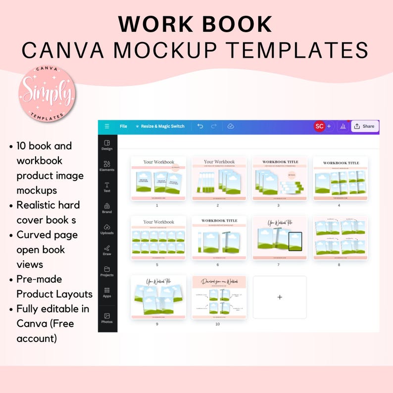 Book Cover Mockup | Custom Canva Frame | Coloring Book Mockup | Activity Coloring Book | Canva Template | Magazine Mockup | Kdp A+ Content image 3