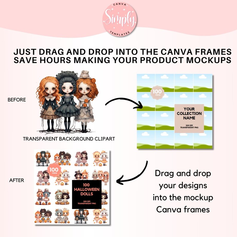 Canva Clipart Mockup Mallar för Etsy-säljare – Skapa fantastiska Clipart Mockup med dra-och-släpp Canva-mallar bild 7