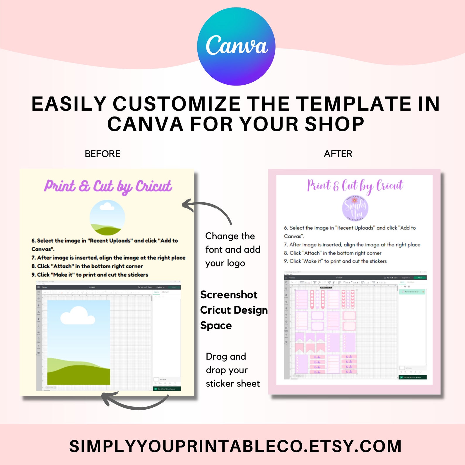 Print and Cut Stickers Guide, Editable Canva Template (digital Download ...