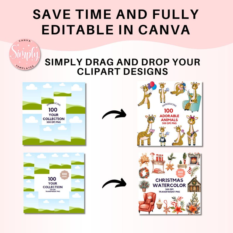 Canva Clipart Mockup Mallar för Etsy-säljare – Skapa fantastiska Clipart Mockup med dra-och-släpp Canva-mallar bild 5