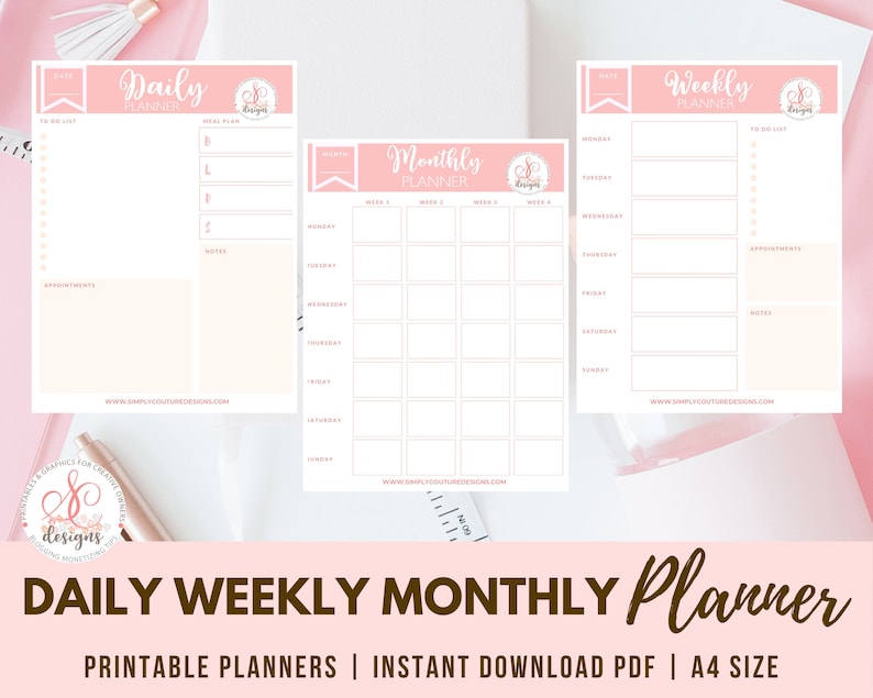 2022 Daily Planner A4 Printable Insert Digital Download To Etsy 