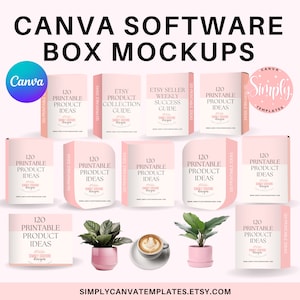 Canva Box Mockup Templates, Canva Mockup, Mockup Box, Software Box, Product Box, Etsy Shop Mockup, Bundle Box Mockup, 3D Box Mockup Bundle