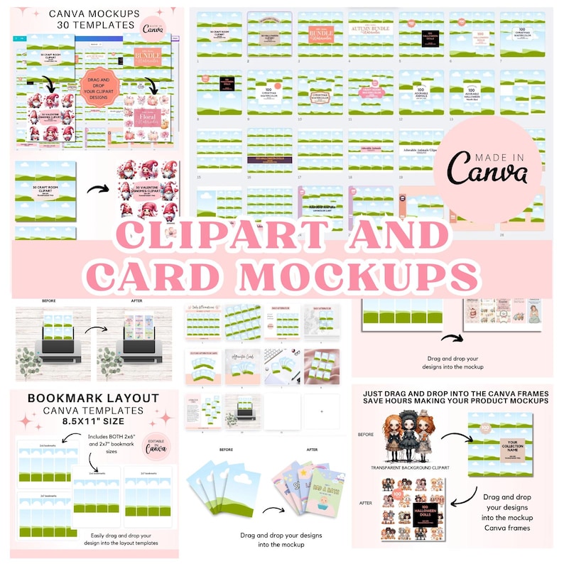 Mega Etsy Mockup Bundle | Canva Mockup Templates for Digital Products ...