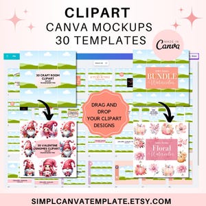 Canva Clipart Mockup Templates for Etsy Sellers - Create Stunning Clipart Mockup with Drag and Drop Canva Templates