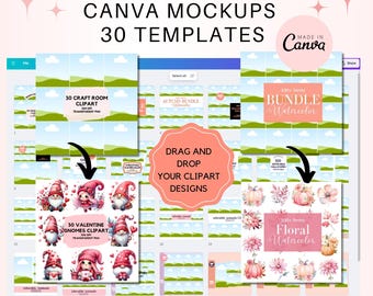 Canva Clipart Mockup Templates for Etsy Sellers - Create Stunning Clipart Mockup with Drag and Drop Canva Templates