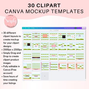 Canva Clipart Mockup Mallar för Etsy-säljare – Skapa fantastiska Clipart Mockup med dra-och-släpp Canva-mallar bild 4