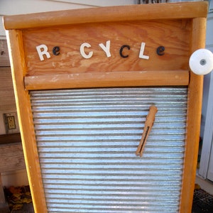SALE WaSHBOARD CABINET-UPcycLed  inTo a WaLL CaBiNeT w/ oLD porcelain KnoB -with vinTage sign LeTTers-GreaT MeDicine / Spice CaBiNeT-Ugot2C