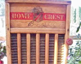 SALE WashBoard MEDICINE CABINET--REcycled RaRE, anTiQue "Home Crest Brass" WashBoard--nice Spice CupBoard,too--"My True Rescue Story"