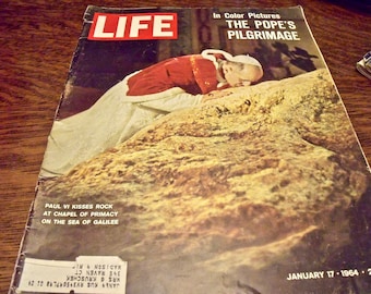 LiFE  Magazine January 17, 1964 POPE PAUL VI  Pilgrimage