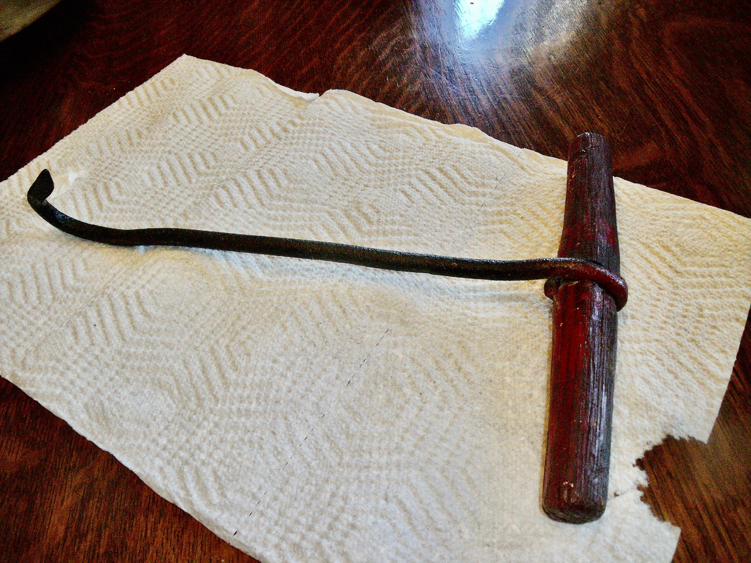 Vintage HAY HOOK With Red Wooden Handle + MYSTERY Item, 14