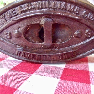 SAD IRON  by &quot;A.C. WiLLiams Co. Ravenna, Ohio&quot;  Sad Iron modeL #33--EXCELLENT DooR StoP----Ugot2C !