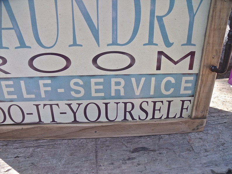 TIN SIGN CABINET the Laundry Room Selfservice  Etsy
