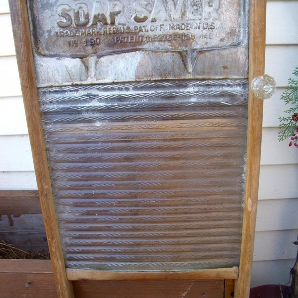 My True ResCue Story-UNwanted, "Soap Saver" Very RaRe GLASS WASHBOARD REcycLed to a WaLL CABINET-w/ old glass knob-Great MedIcine Cabinet