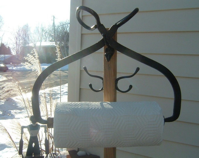 Primitive Antique Ice Tongs PAPER TOWEL HOLDER Plus 1 Roll of Bounty Basics Paper Towels Etsy