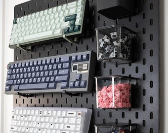 Keyboard Display Hook for IKEA Skadis | Mechanical Keyboard Pegboard Holder | Multiple Colors and Bulk Pricing