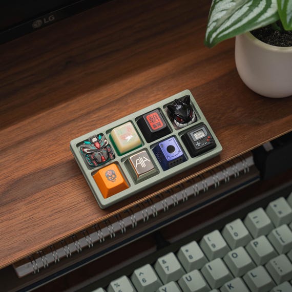 Artisan keycap 2個セット Customizable Artisan Keycap Tray 4x2 Medium | Display 8 Mechanical